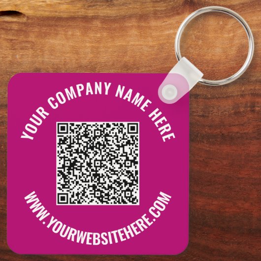 QRコード情報と文字キーチェーンカスタムの色 キーホルダー (裏面)