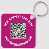 QRコード情報と文字キーチェーンカスタムの色 キーホルダー (裏面)