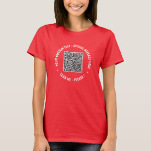 QRコード情報カスタム文字とカラーおもしろいTシャツ Tシャツ