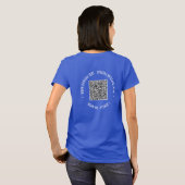 QRコード情報モダン文字パーソナライズされたTシャツ Tシャツ (裏面フル)
