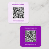 QRコード情報名Webサイトカラー名刺 スクエア名刺 (正面/裏面)
