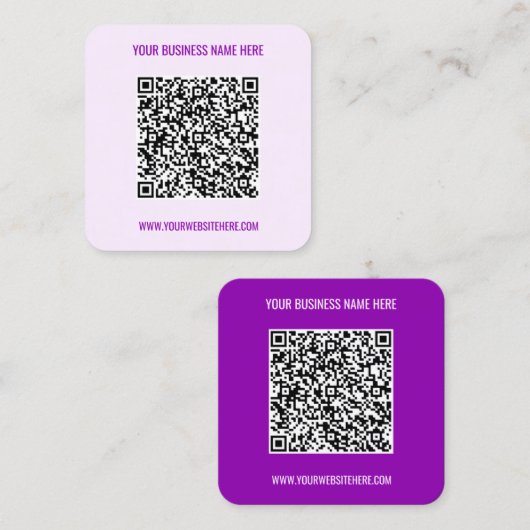 QRコード情報名Webサイトカラー名刺 スクエア名刺 (正面/裏面)