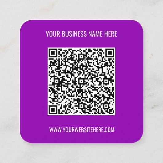 QRコード情報名Webサイトカラー名刺 スクエア名刺 (裏面)