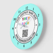 QRコード情報文字とロゴプロモーションクロック ラージ壁時計 (傾斜)