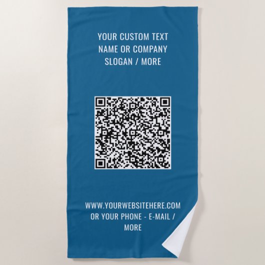 QRコード情報文字と色ビーチタオルギフト ビーチタオル (正面)