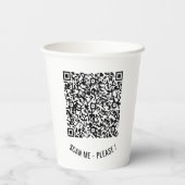 QRコード情報文字紙カップ – カラーの選択 紙コップ (裏面)