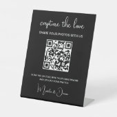 QRコード愛のフォトアルバム結婚をキャプチャ 台座サイン (正面)