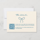 QRコード手描きドードル弓エンクロージャカード サンキューカード (正面)