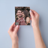 qrコード手書きカップルの写真の保存日付 チラシ (手)