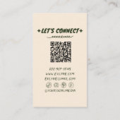 QRコード手書きカラフルレトロファンキーフローラ 名刺 (裏面)