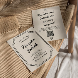 QRコード手書きスクラユニークブ予測できな結婚ズ 招待状