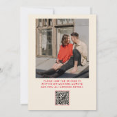 QRコード手書きヴィンテージ写真ウェディング 招待状 (裏面)