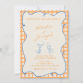 QRコード手絵を描指お洒落カラフル結婚s 招待状 (正面)