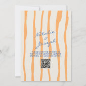 QRコード手絵を描指お洒落カラフル結婚s 招待状 (裏面)