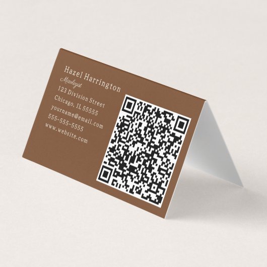QRコード折り芸術的畳み名刺の色自然付け 名刺 (裏面)