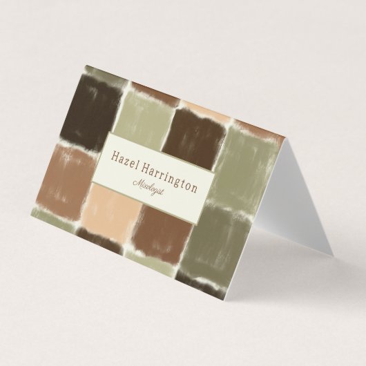 QRコード折り芸術的畳み名刺の色自然付け 名刺 (正面)