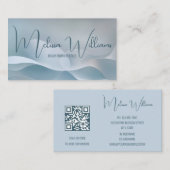 QRコード抽象芸術アートウェーブイニシャル 名刺 (正面/裏面)