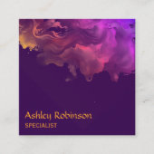 QRコード抽象芸術ビロード水彩名刺 スクエア名刺 (正面)