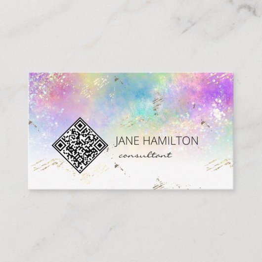 QRコード抽象芸術モダン名刺 名刺 (正面)