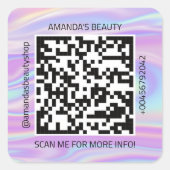 QRコード推進名連絡くもの巣自筆証書 スクエアシール (正面)