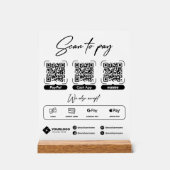 QRコード支払の支払いにスキャン アクリルサイン (正面)