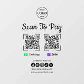 QRコード支払スキャンを支払うZelle現金アプリロゴ ウィンドウサイン (シート)