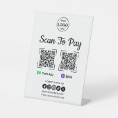 QRコード支払スキャンを支払うZelle現金アプリロゴ 台座サイン (正面)