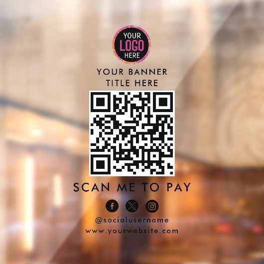 QRコード支払 |スキャンしてビジネスロゴを支払う ウィンドウサイン (シート2)