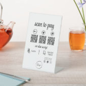 QRコード支払 – ビジネスロゴを支払うスキャン 台座サイン (インサイチュ)