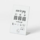 QRコード支払 – ビジネスロゴを支払うスキャン 台座サイン (正面)