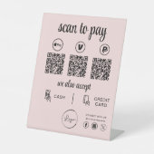 QRコード支払 – ビジネスロゴを支払うスキャン 台座サイン (正面)