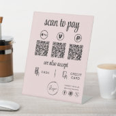 QRコード支払 – ビジネスロゴを支払うスキャン 台座サイン (インサイチュ)