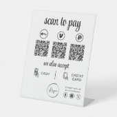 QRコード支払 – ビジネスロゴを支払うスキャン 台座サイン (正面)