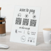 QRコード支払 – ビジネスロゴを支払うスキャン 台座サイン (インサイチュ)