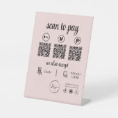 QRコード支払 – ビジネスロゴを支払うスキャン 台座サイン (正面)