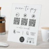 QRコード支払 – ビジネスロゴを支払うスキャン 台座サイン (インサイチュ)