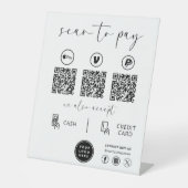 QRコード支払 – ビジネスロゴを支払うスキャン 台座サイン (正面)