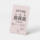 QRコード支払 – ビジネスロゴを支払うスキャン 台座サイン (正面)