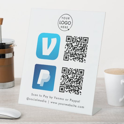 QRコード支払 |ベンモとPaypalのロゴをスキャン 台座サイン (インサイチュ)