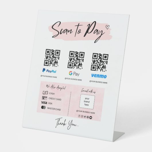 QRコード支払 |ペデスタル記号をスキャン 台座サイン (正面)