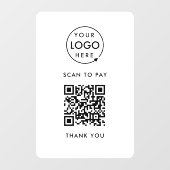 QRコード支払 |ロゴ非接触型スキャンによる支払い ウィンドウサイン (シート)