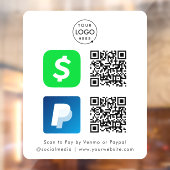 QRコード支払 | CashApp Paypalスキャンして白を支払う ウィンドウサイン (シート2)