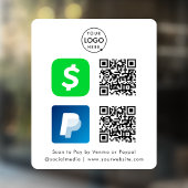 QRコード支払 | CashApp Paypalスキャンして白を支払う ウィンドウサイン