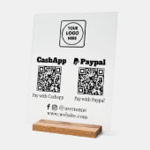 QRコード支払 | CashApp PayPal Scan-to-Payロゴ アクリルサイン (傾斜)
