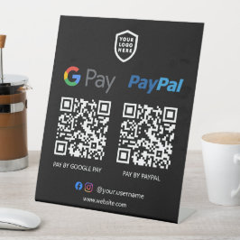 QRコード支払 | Google PayおよびPaypalスキャンして支払う 台座サイン