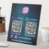 QRコード支払 | Venmo Paypalロゴをスキャン 台座サイン (インサイチュ)