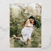 QRコード救日付け写真金ゴールド 箔招待状 (裏面)