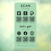 QRコード数々のスキャンしてソーシャルメディアのミントグリーンを支払う ウィンドウサイン (シート3)