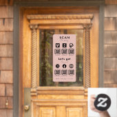 QRコード数々のスキャンしてソーシャルメディアの赤面ピンク ウィンドウサイン (ホームデコレーション)