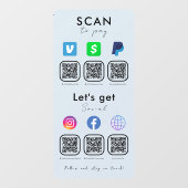 QRコード数々のソーシャルメディアはソフトネイビーを支払うためにスキャン ウィンドウサイン (シート)